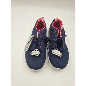 Girls Walking Shoes NAVY BLUE AVIA BREATHE Hot Pink Accents LACE UP Mesh 4